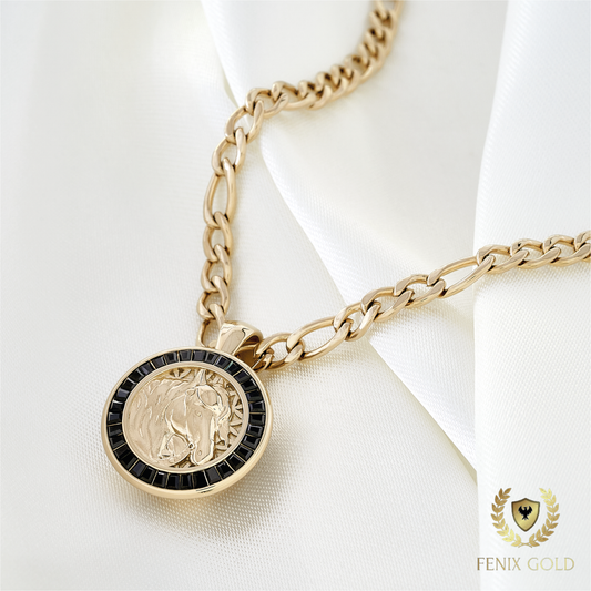 Dije Medalla Equus Gemas Negras