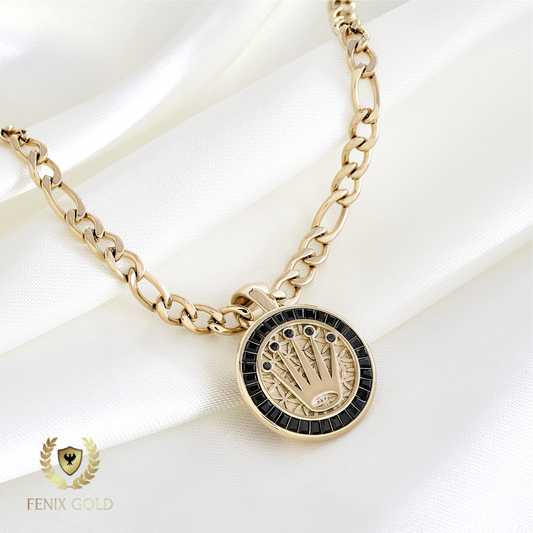 Dije Medalla Monarca Gemas Negras