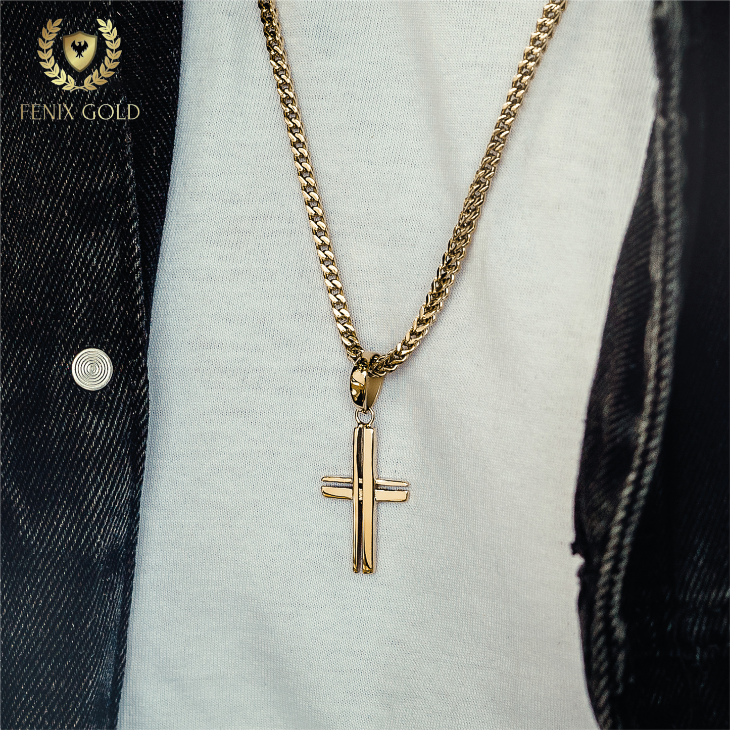 Dije hombre Cruz calada