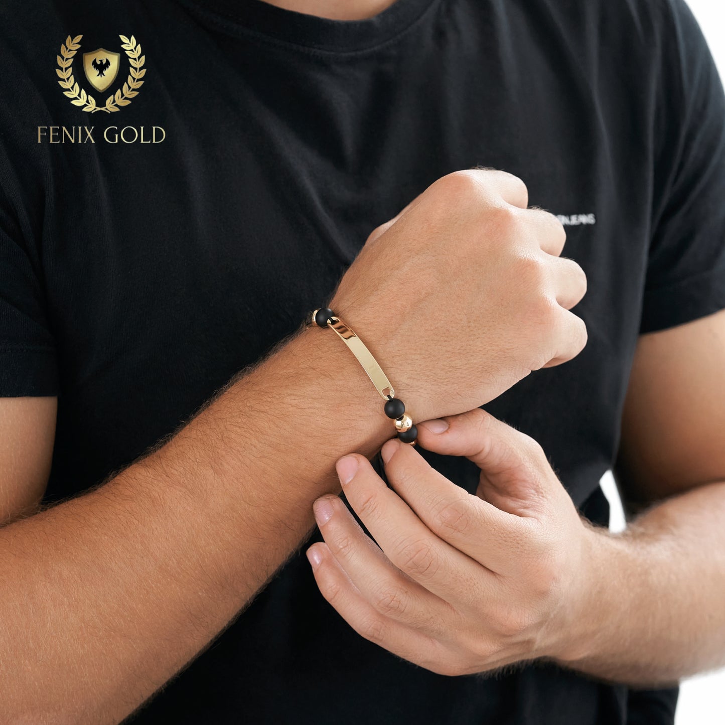 Pulsera Balines Intercalada placa