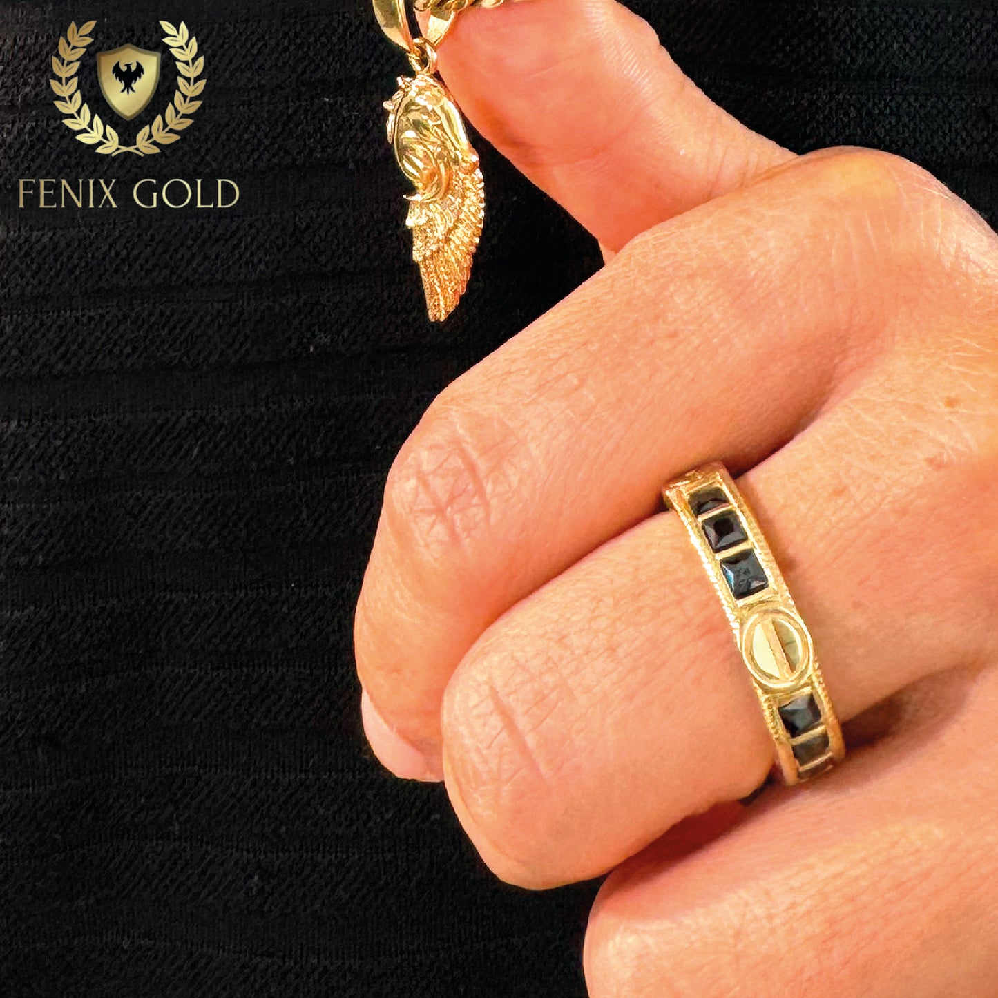 Anillo Olimpus Gemas Negras