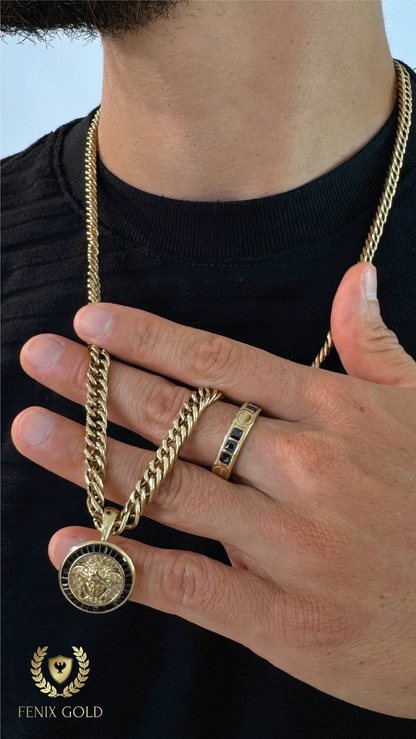 Dije Medalla Guardiana Gemas Negras