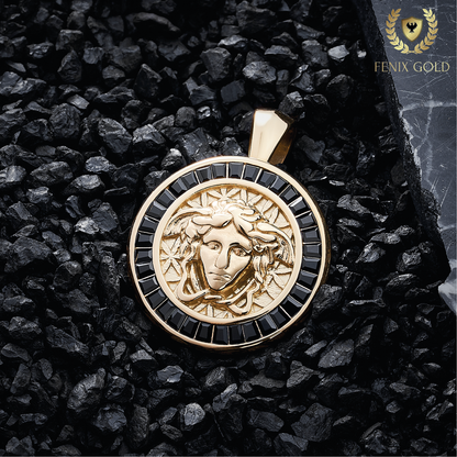 Dije Medalla Guardiana Gemas Negras