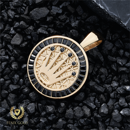 Dije Medalla Monarca Gemas Negras